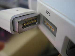 A MagSafe plug and socket